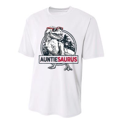 Auntiesaurus T Rex Dinosaur Auntie Saurus Family Matching Tank Top Performance Sprint T-Shirt