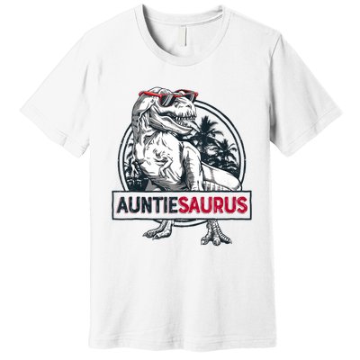 Auntiesaurus T Rex Dinosaur Auntie Saurus Family Matching Tank Top Premium T-Shirt