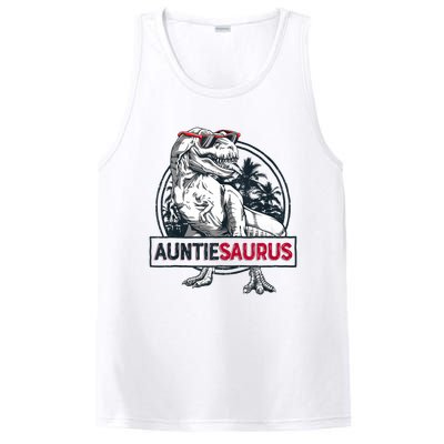 Auntiesaurus T Rex Dinosaur Auntie Saurus Family Matching Tank Top PosiCharge Competitor Tank