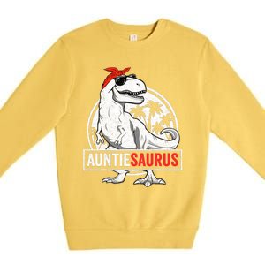 Auntiesaurus T Rex Dinosaur Auntie Saurus Family Matching Premium Crewneck Sweatshirt