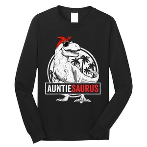 Auntiesaurus T Rex Dinosaur Auntie Saurus Family Matching Long Sleeve Shirt