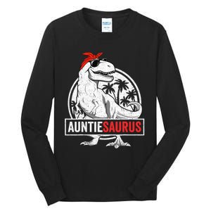 Auntiesaurus T Rex Dinosaur Auntie Saurus Family Matching Tall Long Sleeve T-Shirt