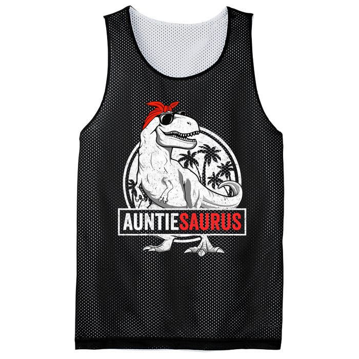 Auntiesaurus T Rex Dinosaur Auntie Saurus Family Matching Mesh Reversible Basketball Jersey Tank