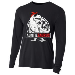 Auntiesaurus T Rex Dinosaur Auntie Saurus Family Matching Cooling Performance Long Sleeve Crew