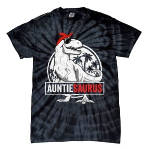 Auntiesaurus T Rex Dinosaur Auntie Saurus Family Matching Tie-Dye T-Shirt