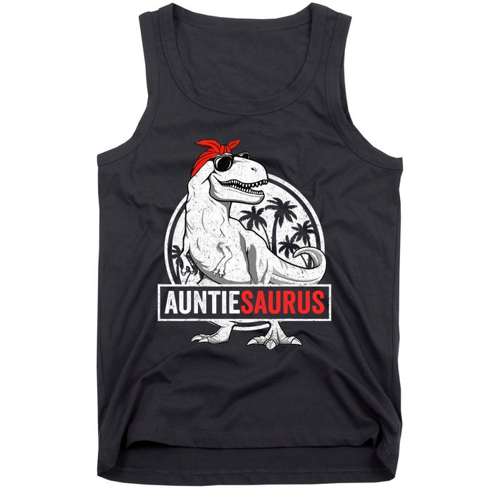 Auntiesaurus T Rex Dinosaur Auntie Saurus Family Matching Tank Top