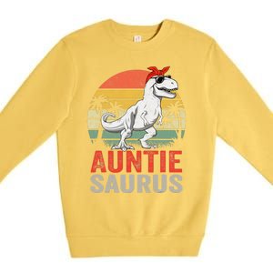 Auntiesaurus T Rex Dinosaur Auntie Saurus Family Matching Premium Crewneck Sweatshirt