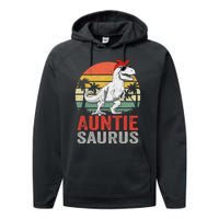 Auntiesaurus T Rex Dinosaur Auntie Saurus Family Matching Performance Fleece Hoodie