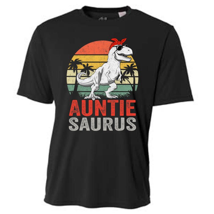 Auntiesaurus T Rex Dinosaur Auntie Saurus Family Matching Cooling Performance Crew T-Shirt