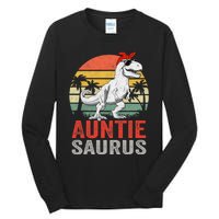 Auntiesaurus T Rex Dinosaur Auntie Saurus Family Matching Tall Long Sleeve T-Shirt