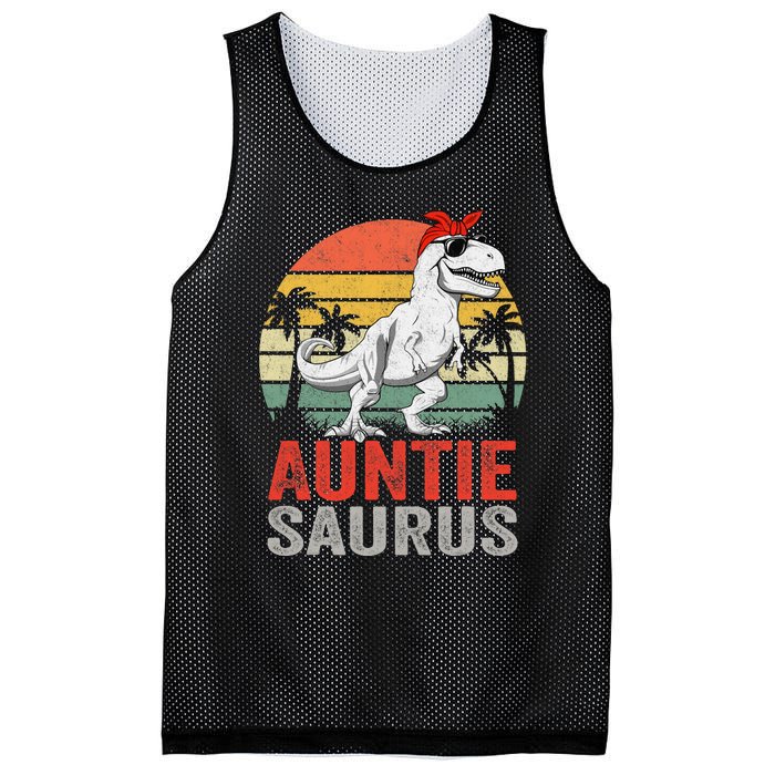 Auntiesaurus T Rex Dinosaur Auntie Saurus Family Matching Mesh Reversible Basketball Jersey Tank