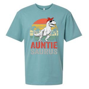 Auntiesaurus T Rex Dinosaur Auntie Saurus Family Matching Sueded Cloud Jersey T-Shirt