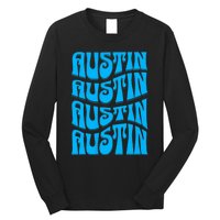 Austin Texas Retro 60s 70s Style Design Long Sleeve Shirt