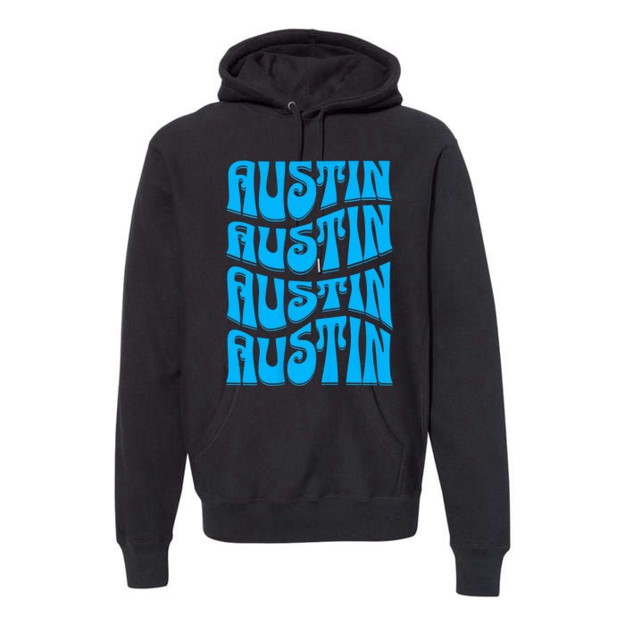 Austin Texas Retro 60s 70s Style Design Premium Hoodie