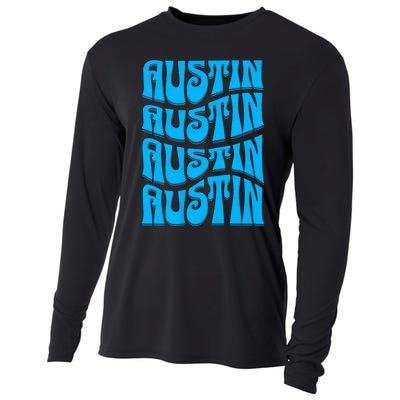 Austin Texas Retro 60s 70s Style Design Cooling Performance Long Sleeve Crew