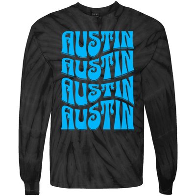 Austin Texas Retro 60s 70s Style Design Tie-Dye Long Sleeve Shirt