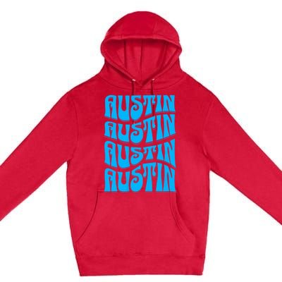 Austin Texas Retro 60s 70s Style Design Premium Pullover Hoodie