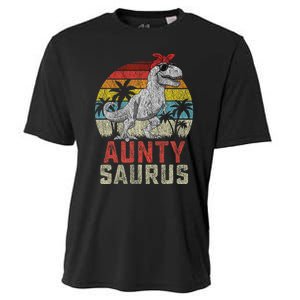 Auntysaurus T Rex Dinosaur Aunty Saurus MotherS Family Cooling Performance Crew T-Shirt