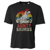 Auntysaurus T Rex Dinosaur Aunty Saurus MotherS Family Cooling Performance Crew T-Shirt