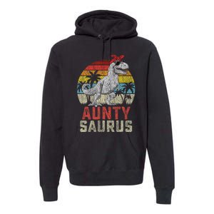 Auntysaurus T Rex Dinosaur Aunty Saurus MotherS Family Premium Hoodie