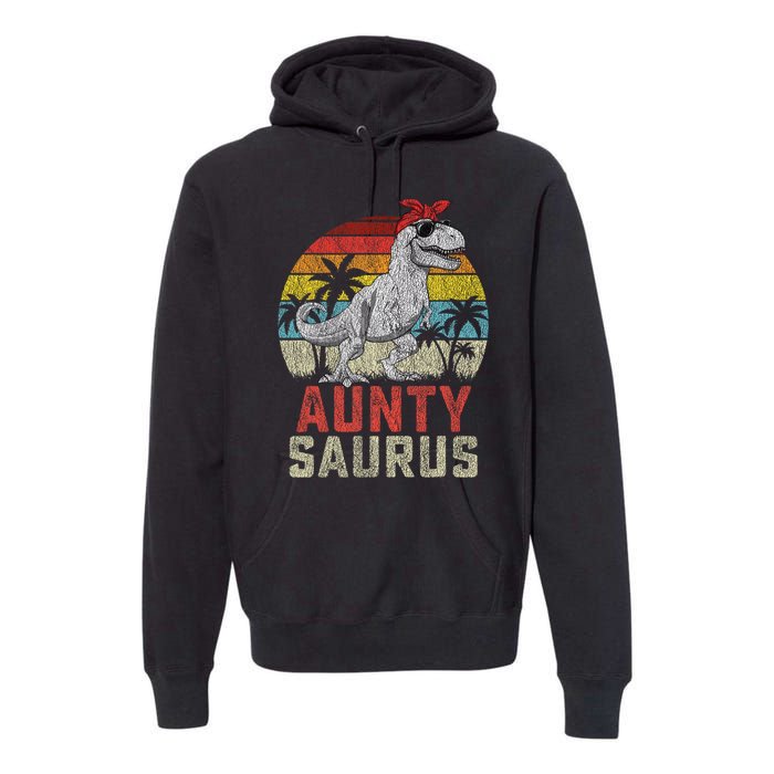 Auntysaurus T Rex Dinosaur Aunty Saurus MotherS Family Premium Hoodie