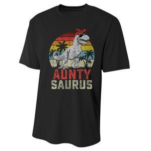 Auntysaurus T Rex Dinosaur Aunty Saurus MotherS Family Performance Sprint T-Shirt