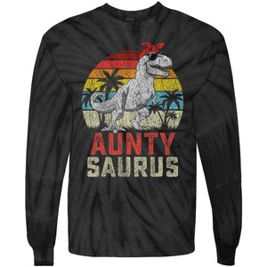 Auntysaurus T Rex Dinosaur Aunty Saurus MotherS Family Tie-Dye Long Sleeve Shirt