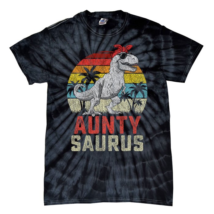 Auntysaurus T Rex Dinosaur Aunty Saurus MotherS Family Tie-Dye T-Shirt