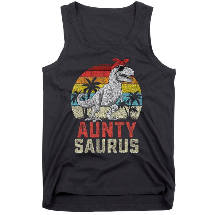 Auntysaurus T Rex Dinosaur Aunty Saurus MotherS Family Tank Top