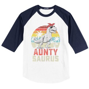 Auntysaurus T Rex Dinosaur Aunty Saurus MotherS Family Baseball Sleeve Shirt