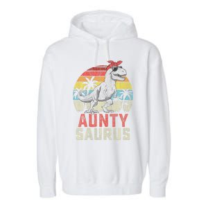 Auntysaurus T Rex Dinosaur Aunty Saurus MotherS Family Garment-Dyed Fleece Hoodie