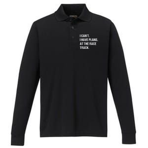 At The Race Track Motorcycle Racing Funny Gift Performance Long Sleeve Polo