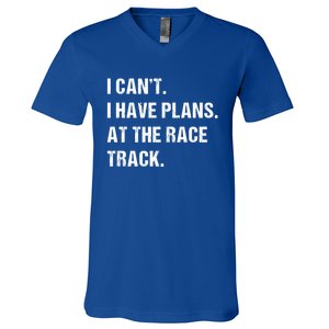 At The Race Track Motorcycle Racing Funny Gift V-Neck T-Shirt