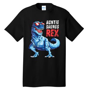 Auntiesaurus T Rex Dinosaur Auntie Saurus Family Matching Vneck Tall T-Shirt