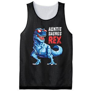 Auntiesaurus T Rex Dinosaur Auntie Saurus Family Matching Vneck Mesh Reversible Basketball Jersey Tank