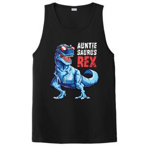 Auntiesaurus T Rex Dinosaur Auntie Saurus Family Matching Vneck PosiCharge Competitor Tank