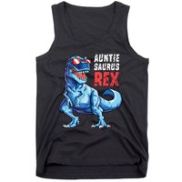 Auntiesaurus T Rex Dinosaur Auntie Saurus Family Matching Vneck Tank Top