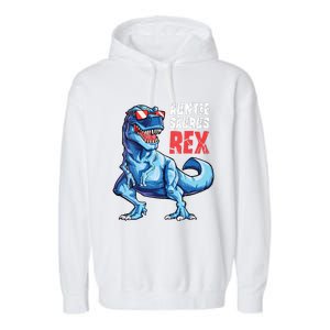 Auntiesaurus T Rex Dinosaur Auntie Saurus Family Matching Vneck Garment-Dyed Fleece Hoodie