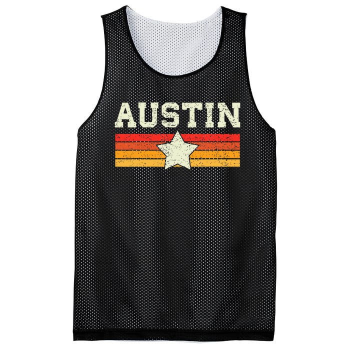 Austin Texas Retro Vintage Gift Mesh Reversible Basketball Jersey Tank