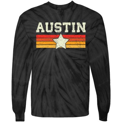 Austin Texas Retro Vintage Gift Tie-Dye Long Sleeve Shirt