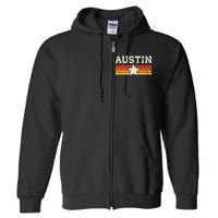 Austin Texas Retro Vintage Gift Full Zip Hoodie