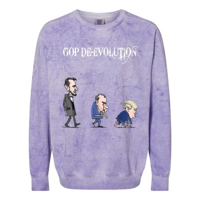 Anti Trump Republican Gop De Evolution Gift Gorilla Channel Gift Colorblast Crewneck Sweatshirt