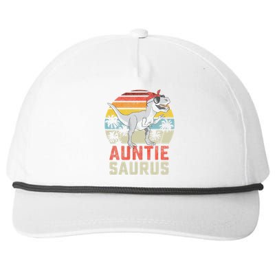 Auntiesaurus T Rex Dinosaur Auntie Saurus Family Matching Snapback Five-Panel Rope Hat