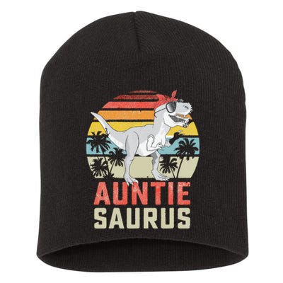 Auntiesaurus T Rex Dinosaur Auntie Saurus Family Matching Short Acrylic Beanie