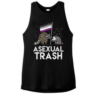 Asexual Trash Raccoon Opossum Asexual Flag Ace Pride Lgbtq Ladies PosiCharge Tri-Blend Wicking Tank