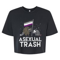 Asexual Trash Raccoon Opossum Asexual Flag Ace Pride Lgbtq Bella+Canvas Jersey Crop Tee