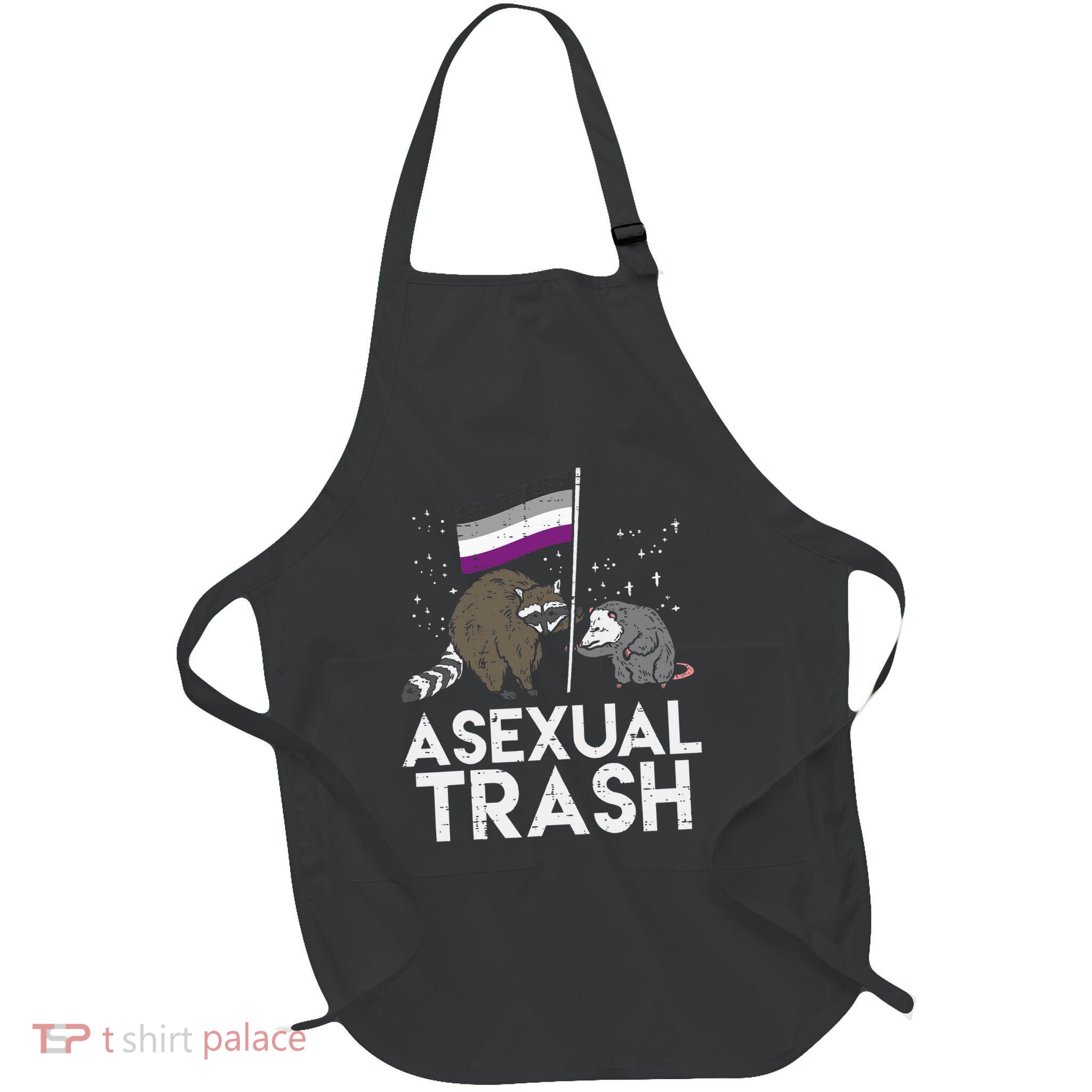 Asexual Trash Raccoon Opossum Asexual Flag Ace Pride Lgbtq Full-Length Apron With Pockets