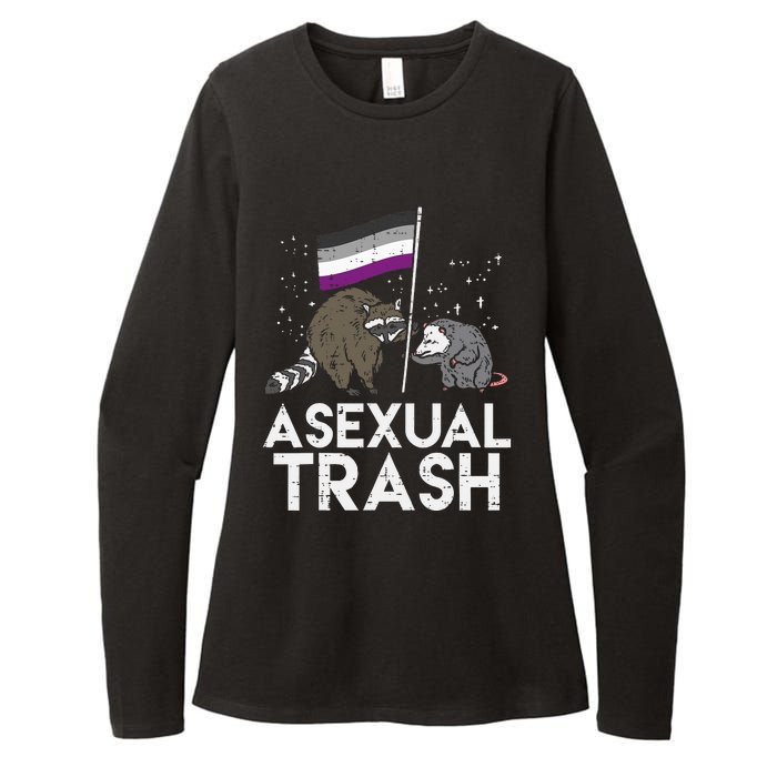 Asexual Trash Raccoon Opossum Asexual Flag Ace Pride Lgbtq Womens CVC Long Sleeve Shirt