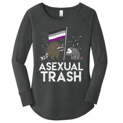 Asexual Trash Raccoon Opossum Asexual Flag Ace Pride Lgbtq Women's Perfect Tri Tunic Long Sleeve Shirt