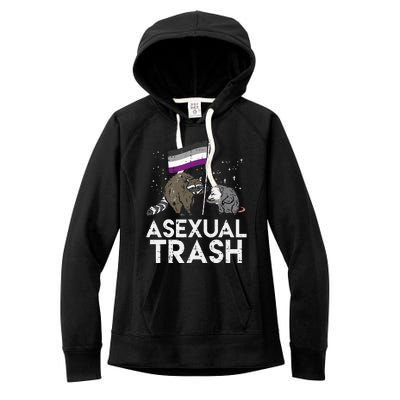 Asexual Trash Raccoon Opossum Asexual Flag Ace Pride Lgbtq Women's Fleece Hoodie